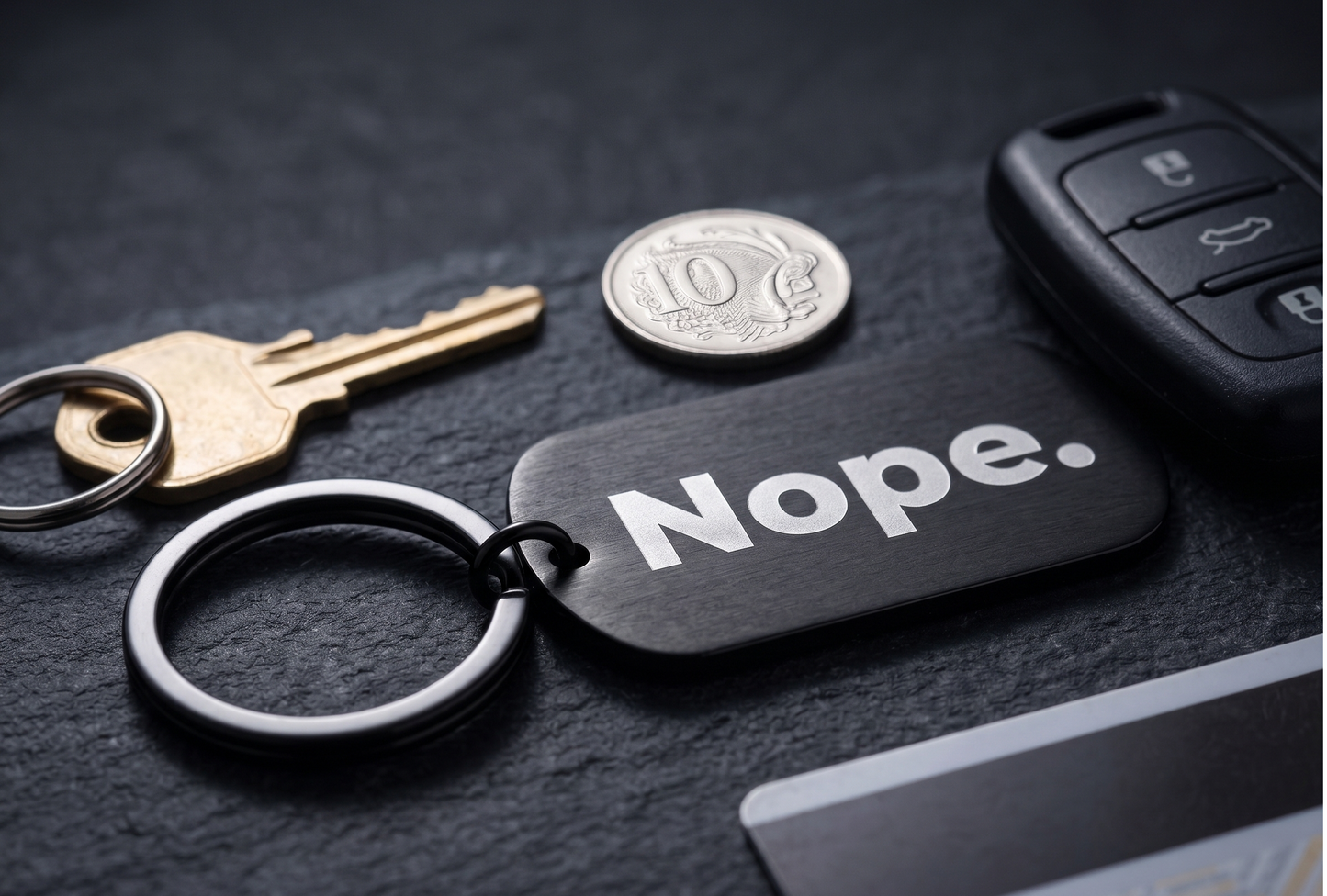 Black Stainless Steel Keychain | Custom Engraved Funny Keyring for Cars, Keys, Gifts & Everyday Carry