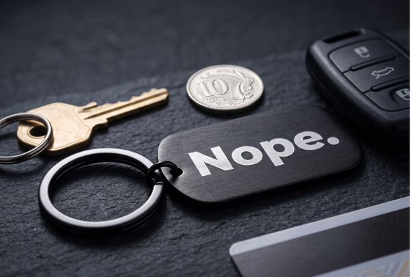 Black Stainless Steel Keychain | Custom Engraved Funny Keyring for Cars, Keys, Gifts & Everyday Carry