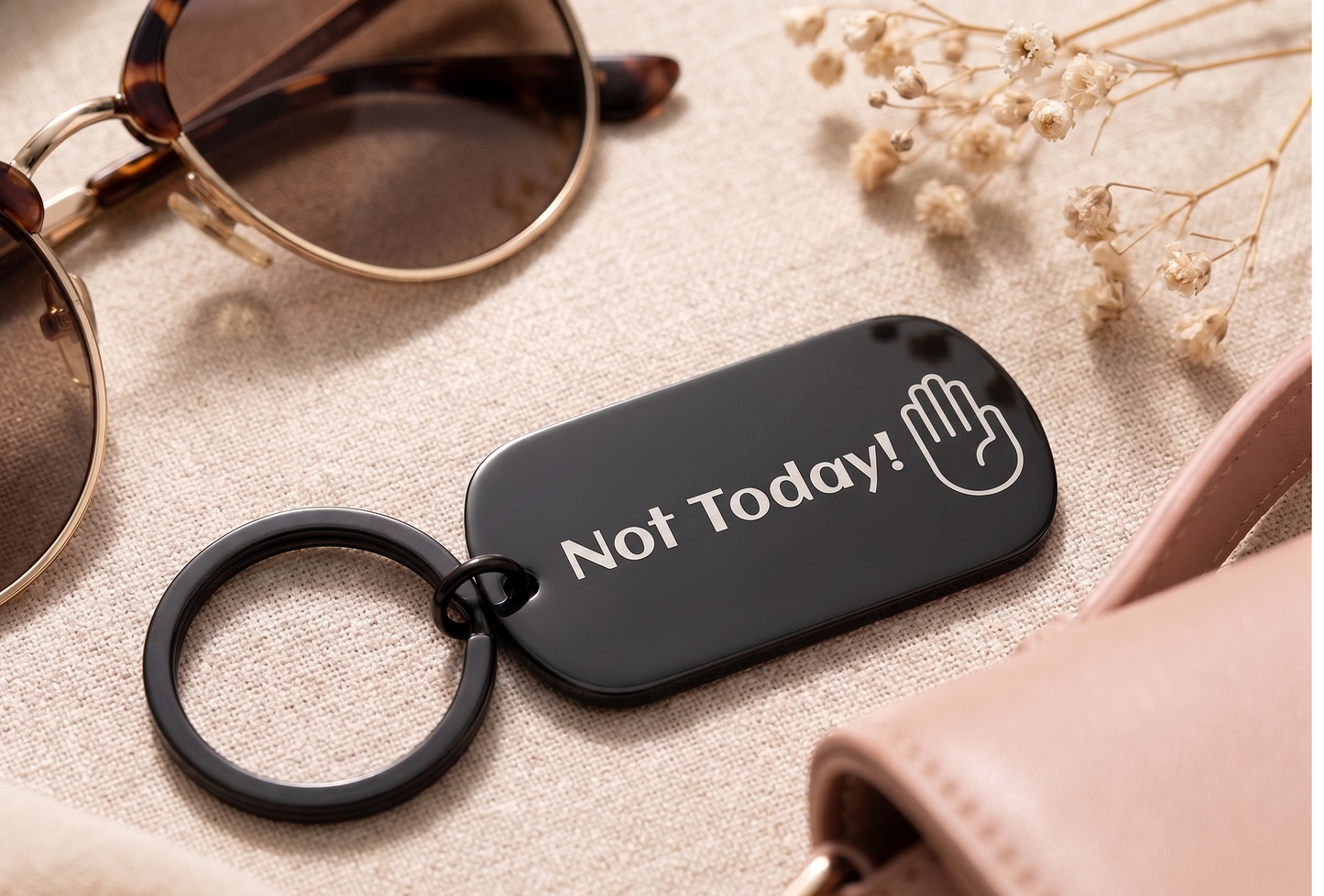 Black Stainless Steel Keychain | Custom Engraved Funny Keyring for Cars, Keys, Gifts & Everyday Carry