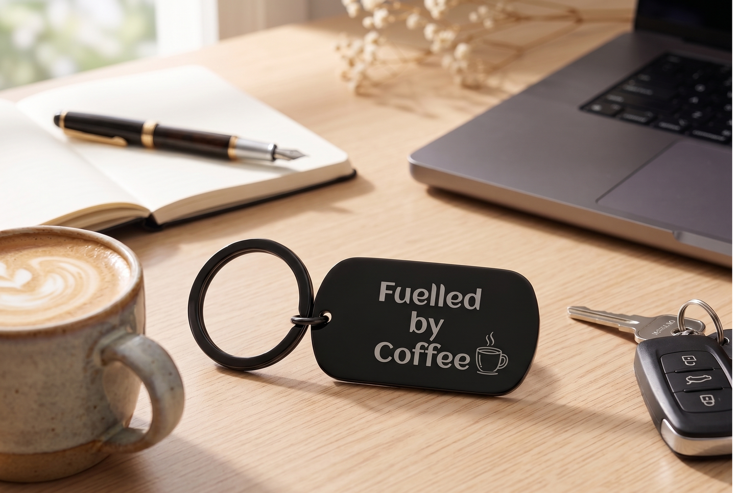 Black Stainless Steel Keychain | Custom Engraved Funny Keyring for Cars, Keys, Gifts & Everyday Carry