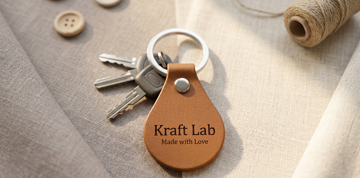 Personalised PU Leather Keychain | Custom Engraved PU Leather Keyring for Dad, Mum, Drivers, Gifts & Business Branding