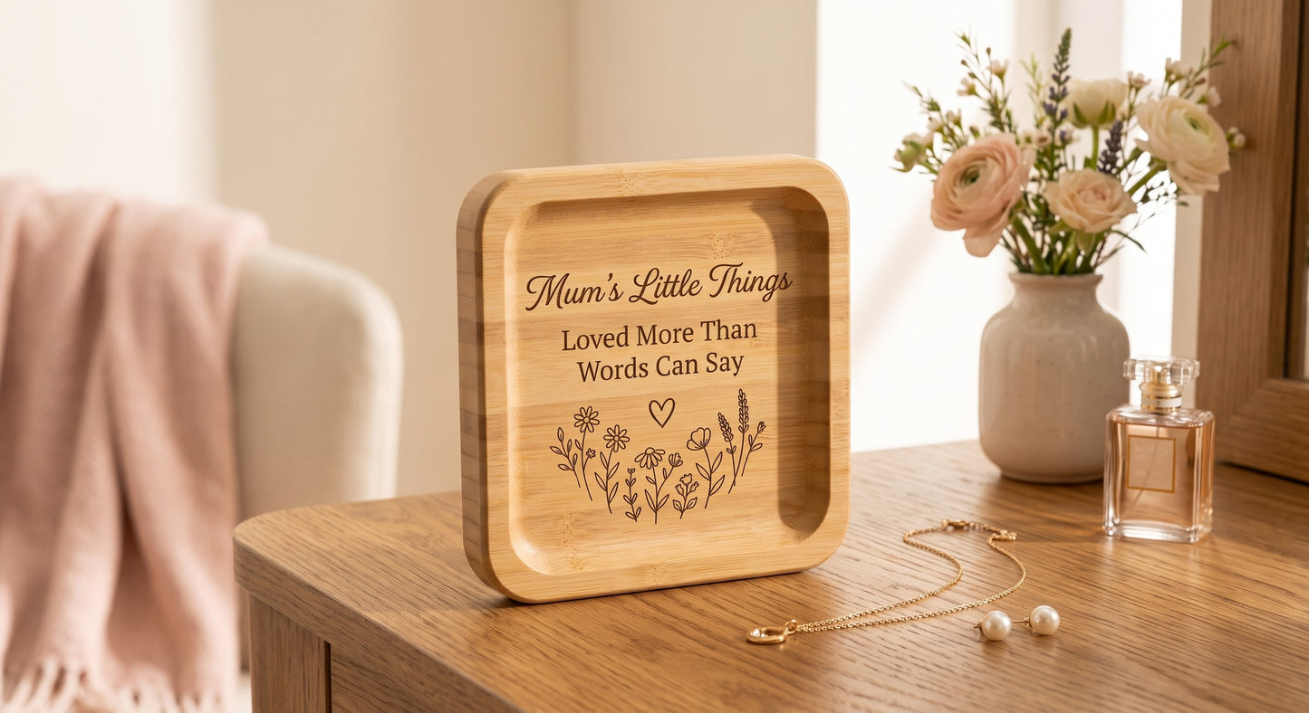 Personalised Wooden High Edge Coaster | Custom Engraved 9cm Coaster (4-pack)