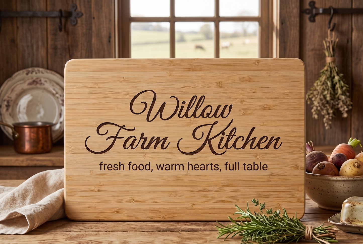 Personalised Bamboo Cutting Board | Custom Engraved Kitchen Board for Weddings, Housewarming Gifts & Family Kitchens